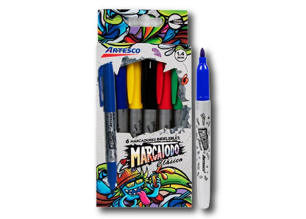 MARCADOR PERMANENTE MARCADORATODO COL CLASICO X6